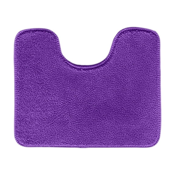 Rug Pad, Luxury Toilet Rugs U Shaped Washable Bath Rugs for Bathroom Non Sliping Extra Soft And Absorbent Microfiber Bath Mat Plush Comfortable Contours Bath Rugs, Purple