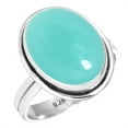 thumbnail image 1 of 925 Silver Ring For Women - Teens Aqua Chalcedony Stone Silver Ring Size 11.5 March Birthstone Simple Silver Ring Size 11.5 Gift For Wife On Birthday 925 Silver Jewelry With Gemstone, 1 of 5