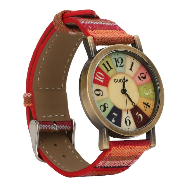 Bohemian Watch, PU Leather Strap Boho Style Multicolour Watch For Party Red,Blue