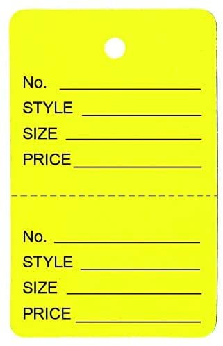 500 White Large Non-perforated Unstrung Merchandise Price Tag 1 3/4"X2 7/8" 