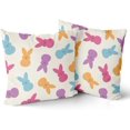 thumbnail image 2 of Easter Pillow Covers 16x16 Set of 2 Easter Themed Hot Pink Purple Yellow Blue Bunny Spring Decor Soft Cotton Cushion Cover for Home Couch Bed, 2 of 6