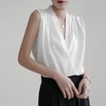 thumbnail image 4 of KBZDBZC Summer Tops for Women 2024 Summer Loose Slim Fashion Sleeveless Top Ladies Shirt Women’S Blouse Tshirt Women Womens Shirts (White,XL), 4 of 6