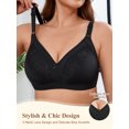 thumbnail image 5 of SHARICCA Womens Plus Size Wirefree Bra Bralette Lace Unlined Minimizer Bra 44C, 5 of 7