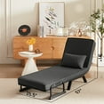 thumbnail image 4 of 5-in-1 Convertible Sleeper Chair Bed, Folding Sofa Bed with 5-Position Adjustable Backrest for Adults, Space-Saving Linen Futon for Small Spaces, Living Room, Office, Black, 4 of 18