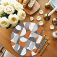 thumbnail image 2 of Round Placemats Mid Century Geometric 15 inch Set of 4 Table Mats for Dining Table Abstract Modern Orange Heat Resistant Non-Slip Kitchen & Home Decorative Place Mat Set, 2 of 8