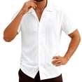 thumbnail image 4 of Tisuna Men'S Shirts Short Sleeve Button Down Moisture-Wicking Summer T-Shirts Mens Classic Collared Dress Shirts For Work Business White Size L, 4 of 4