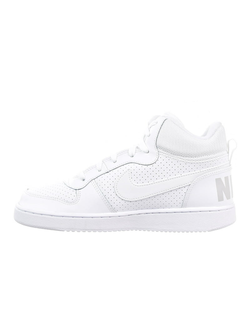 alegría grua extraño Nike Court Borough Mid Big Kid's Shoes White/White 839977-100 - Walmart.com
