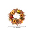thumbnail image 3 of Yhmxh 18 Inch Fall Wreath for Front Door Decor, Artificial Maple Leaves Pumpkins Sunflower Wreath Decor, Farmhouse Autumn Harvest Wreath for Window Porch Thanksgiving & Outdoor Decor, 3 of 6