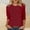 Red, variant on Summer Tops for Women 3/4 Sleeve Jacquard Textured Knit Tunic Shirts Casual Round Neck Solid Color Relaxed Fit Blouse Plus Size Tee Shirt