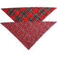 thumbnail image 2 of Paquete de 2 bandanas para perros a rayas rojas y verdes para mascotas, bufanda, babero, gorros navideños, perros grandes, disfraces, mascotas, celosía, bandana, copo de nieve (L, copo de nieve), 2 of 5