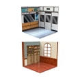 thumbnail image 1 of Milaget 2pcs 1:12 Scale Action Figures Backdrop Dolls Organizer Display Collection, 1 of 9