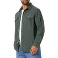 thumbnail image 4 of INSPIRAR CHIC Camisas de Trabajo Casual para Hombre de Manga Larga con Botones y Bolsillos para Pesca y Senderismo L Gris, 4 of 6