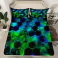 thumbnail image 2 of Erosebridal Geometric Hexagon Sheet Set Twin,Gradient Bedding Sets Twin Size,Neon Decor,Breathable,3-Piece, 2 of 7