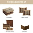 thumbnail image 5 of Lanco Brown Comforter Set , King Size , 7 Pieces Fashion Jacquard Bedding Set, 5 of 8