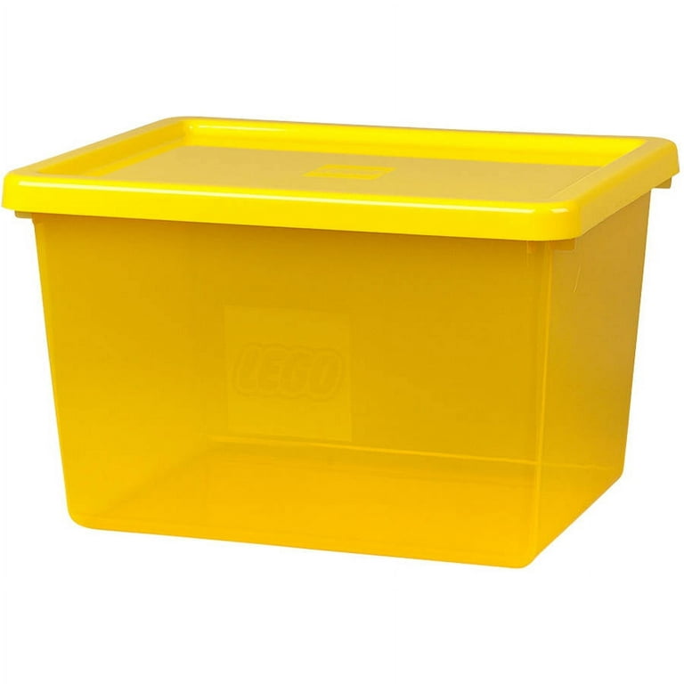 Lego Yellow Brick Storage Box Bin Large Container With Lid And