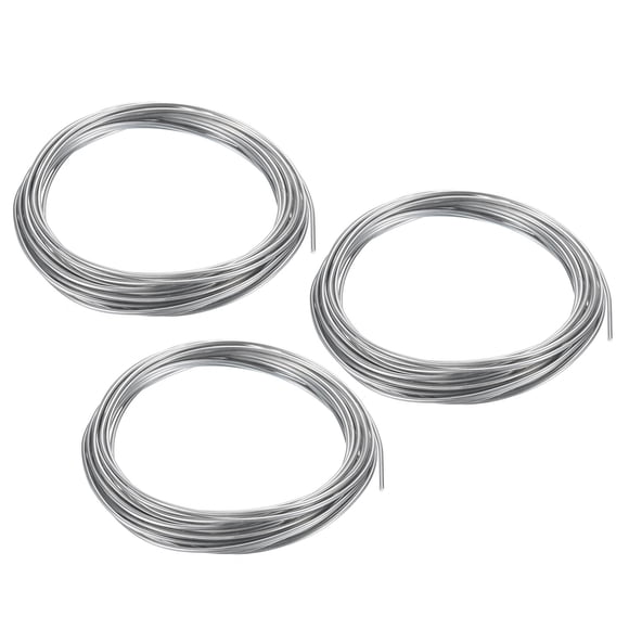 Uxcell 3 Rouleaux 99.99 % Fil de Zinc Haute Pureté 15 Gauge Fil de Zinc Pur 1.5mm Fil de Perles Doux (16.4 Pieds/rouleau)