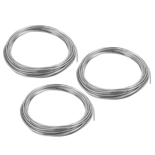 Uxcell 3 Rollos de alambre de zinc de alta pureza 99.99% de 15 gauge, alambre de zinc puro de 1.5mm, alambre de cuentas suave (16.4 pies/Rollo)