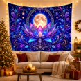 thumbnail image 3 of Floral Garden Ornate with Lotus Flower Petal Like, Mystical Fantasy for Space Lovers, Galaxy Room Decor, Mother'S Day Gift, Tapestry Wall Hanging for Bedroom and Dorm, 3 of 7
