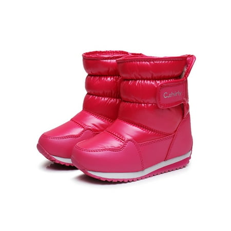 

Ymiytan Girls Comfort Mid Calf Boots Hiking Platform Snow Boot School Casual Rose Red 11.5c