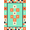 Mint Orange Multicolor, Pattern 9, variant on ODIKA 8'x10' Washable Area Rug Durable, Non-Slip Block Hopscotch Retro Storybook Rainbow Playful Interlocking Grid with Crisp Edges for Living Room, Under Sectional, Family