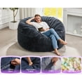 thumbnail image 4 of Hobestluk Bean Bag Chair Convertible Beanbag Chairs for Adults, 3 in 1 Bean Bag with Plush Faux Fur Cover, Adult Bean Bag Chair for Living Room, Bedroom (Grey, Queen), 4 of 9