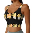 thumbnail image 2 of Fotbe Hello Spring Sunflower Gnomes Sujetador Deportivo Largo sin Aros para Mujer con Almohadillas y Soporte Medio, Transpirable y Absorbente, Camiseta Tipo Chaleco o Tank Top-XX-Large, 2 of 8