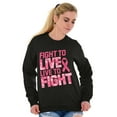 thumbnail image 3 of Fight to Live Breast Cancer Women Plus Size Crewneck Sweatshirt Brisco Brands 3X, 3 of 5