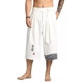 thumbnail image 1 of Hombres 3/4 Largos Pantalones Cortos De Algodón Ropa De Lino, 1 of 7