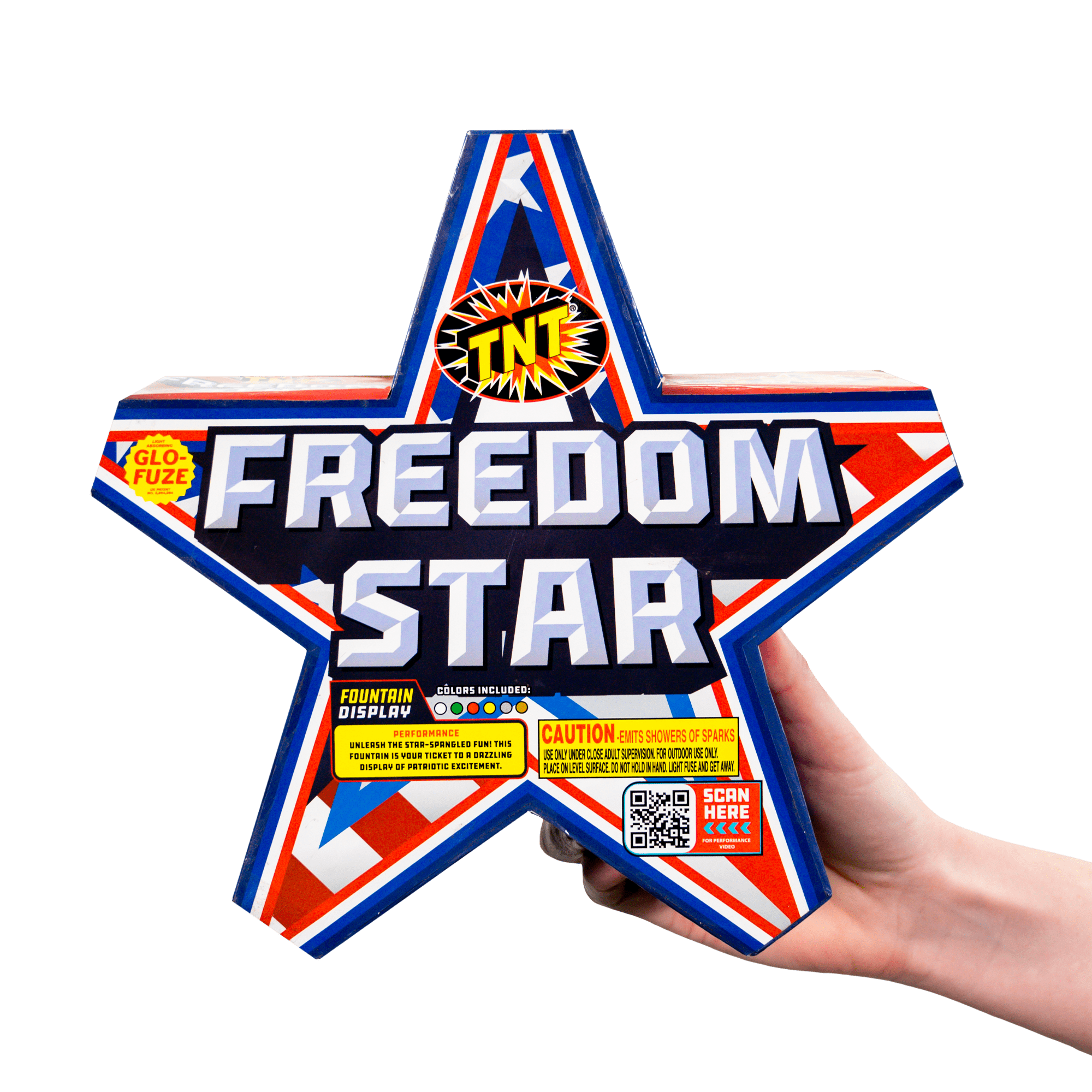 TNT Fireworks Freedom Star Multicolor Ground Based Fountain, Outdoor Party