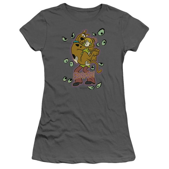 Scooby Doo Being Watched Junior Women's T-Shirt Sheer Charcoal