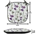 thumbnail image 5 of Watercolor Flower Chair Seating Cushion Set of 6, Wild Orchid Family Flowerpot Plants with Blooms Romantic Floral Art, Seat Pads for Office with Anti-slip Backing, 16"x16", Purple White, by Ambesonne, 5 of 7
