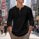 thumbnail image 4 of pstuiky camisas de manga larga para hombre, Blusas casuales con botones y cuello redondo de manga larga con degradado para hombre top de hombre l, 4 of 9