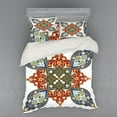 thumbnail image 2 of Oriental Duvet Cover Set, Turkish Ottoman Eastern Design Flowers Moroccan Image, Bedding Set with Shams and Fitted Sheet, 3 Sizes, by Ambesonne, 2 of 3