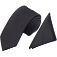 thumbnail image 2 of HAHDAXIA Mens Fashion Polyster Skinny Ties Necktie Bowtie Pocket Square 3PCS Set, 2 of 3
