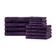 thumbnail image 2 of BNM Eco-Friendly Cotton Assorted Towel 12 Piece Set, Eggplant, 2 of 5