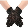 thumbnail image 3 of PIKADINGNIS Women Lace Gloves Short Wedding Gloves Elegant Prom Floral Bridal Gloves 1920s Opera Dance Tea Party Cosplay, 3 of 6