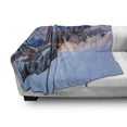 thumbnail image 3 of Winter Soft Flannel Fleece Throw Blanket, Majestic Winter Sunrise Landscape and Ski Resort Spruce Pine Forest French Alps, Cozy Plush for Indoor and Outdoor Use, 70" x 90", Multicolor, by Ambesonne, 3 of 6