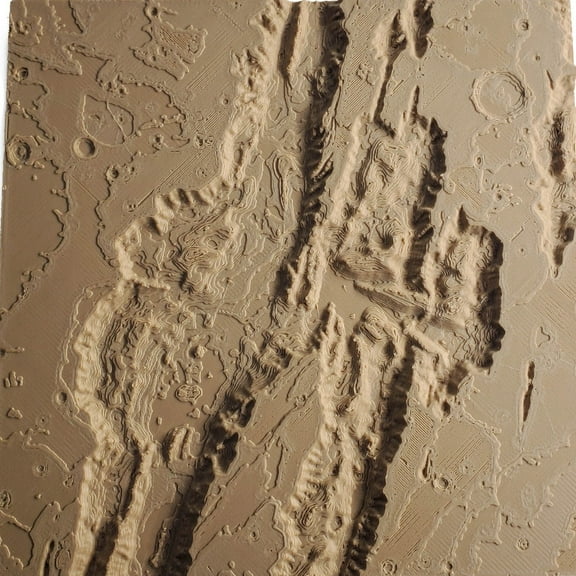 Mars 3D Topography Model – Valles Marineris, One of the Largest Canyons in the Solar System (Scale 1:12.5M, 1 cm = 125 km)