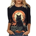 thumbnail image 2 of Mifsaly Halloween Tops for Women 2026 Vintage Witch Graphic Blouse Crewneck 3/4 Sleeve Casual Fall Holiday Party Shirts Multicolor,XXL, 2 of 5