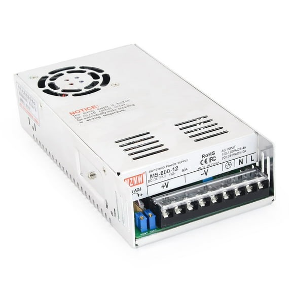 Fuente de alimentación CNCTOPBAOS 600W 12V DC 50A para tira de luz LED