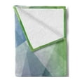 thumbnail image 2 of Teal and White Soft Flannel Fleece Blanket, Abstract Triangles Angled Shapes Geometrical Contemporary Futuristic Design, Cozy Plush for Indoor and Outdoor Use, 50" x 70", Multicolor, by Ambesonne, 2 of 5