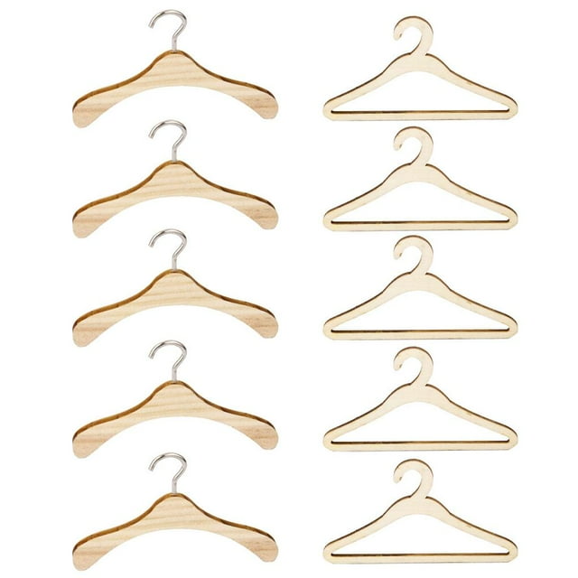 Colgador de Ropa de Madera de 10 Piezas para 1/4 MSD Dolls Accesorio Zulema Colgador de ropa para muñecas