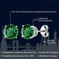 thumbnail image 3 of Gem Stone King 925 Sterling Silver Green Simulated Emerald Earrings | 2.44 Cttw | 7MM Round Stud Earrings for Women Men, 3 of 6