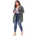 thumbnail image 3 of DARING DIVA Plus Size Long Sleeve Open Front Lightweight Cardigan 2X Grey, 3 of 6