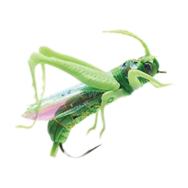Señuelos de pesca de color artificial, simulación de saltamontes, langosta para rayas blancas Verde
