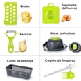 thumbnail image 3 of Cortador de Verduras - 17 en 1 Picador Mandolina Rallador Rebanador Cebolla Papas Cortadora para Frutas Verduras y Ensaladas, 3 of 8