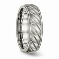 thumbnail image 4 of Titanium Brushed and Polished Grooved Ring Size: 9; for Adults and Teens; for Women and Men, 4 of 6