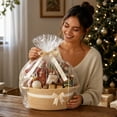 thumbnail image 4 of Dalxymotic Christmas Gift Basket, Cotton Rope Woven Storage Basket with Bow, Holiday Gift Giving Container, Christmas Decorations Indoor Outdoor for Home, Tabletop, Mantel, Shelf, 4 of 7