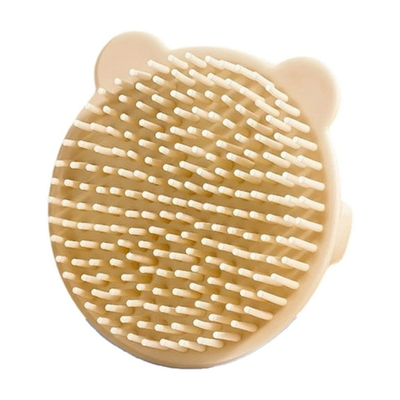 RUISINERY Soft Silicone Baby Hairbrush with Gentle Bristles for Infant Scalp Massage and Bath Time Comfort Lovely Bear Design
