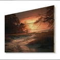thumbnail image 2 of Designart "Sunset by the Beach I" Coastal Print on Natural Pine Wood, 2 of 5